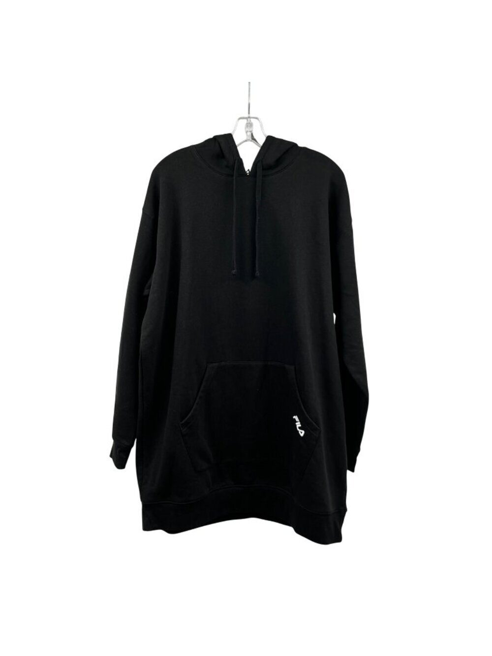 Fila Womens Sweatshirt Dress Hooded Long Sleeve Pocket Black Size Large